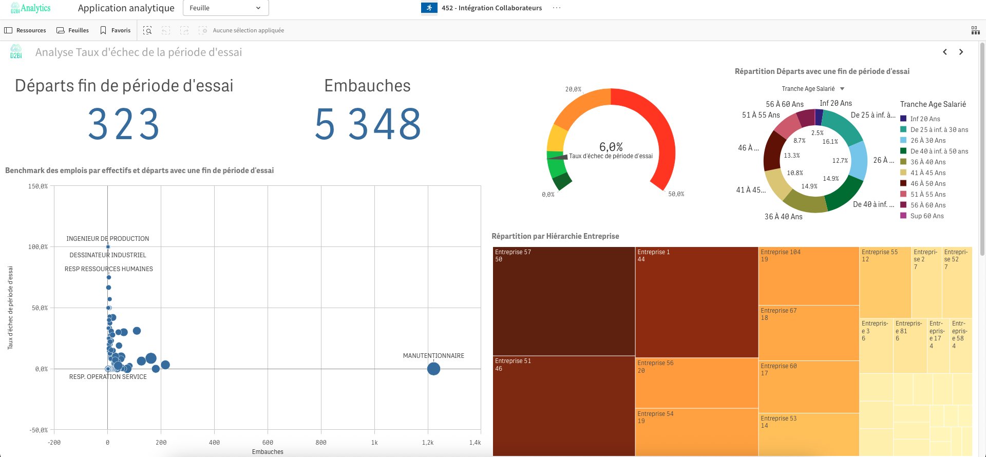 Vision globale et synthétique par
                                entreprises ou emplois des indicateurs
                                principaux pour l’analyse de l’intégration
                                des collaborateurs